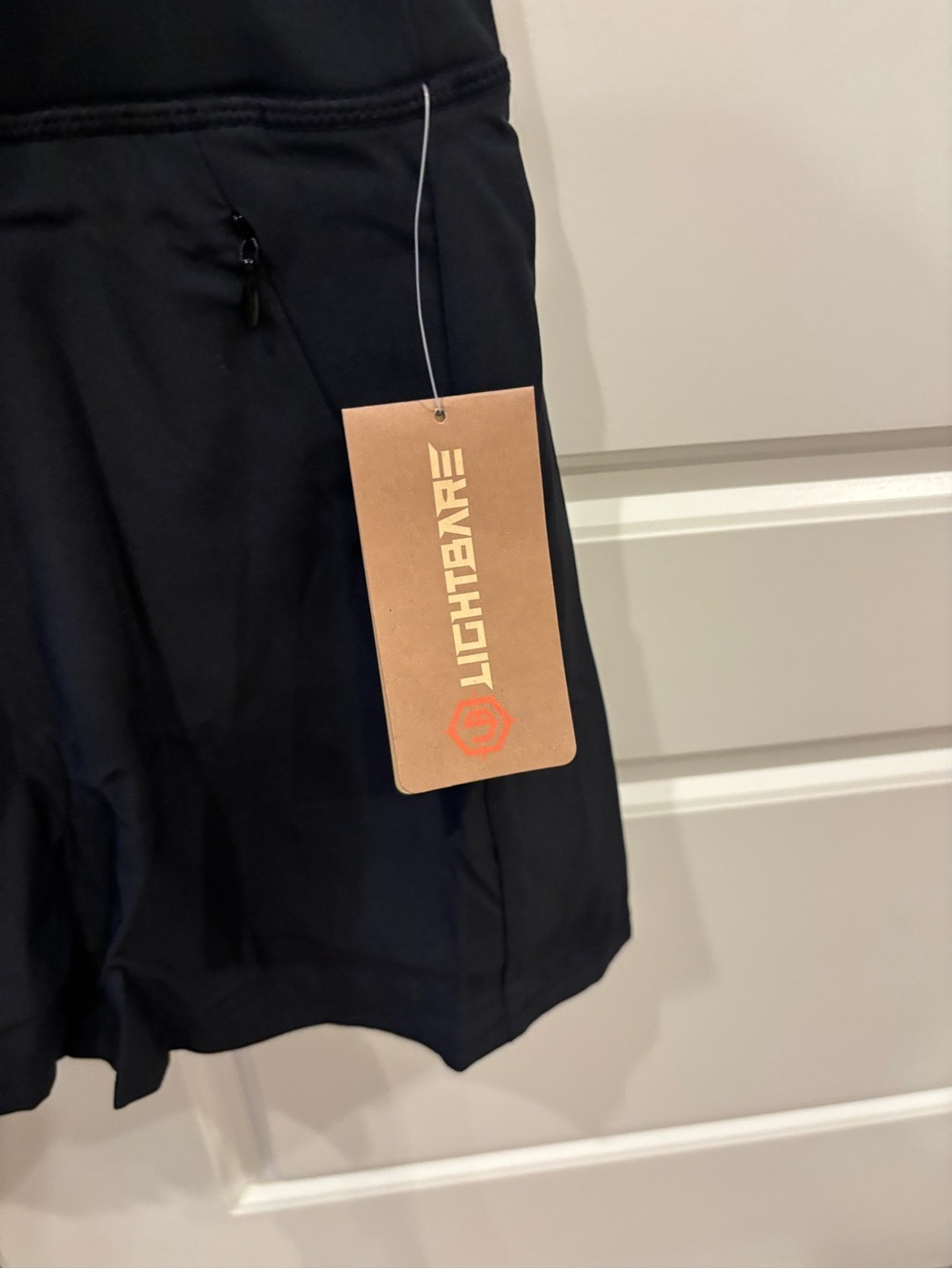 Black Active Skort with Zip Pockets - Picture 5 of 6